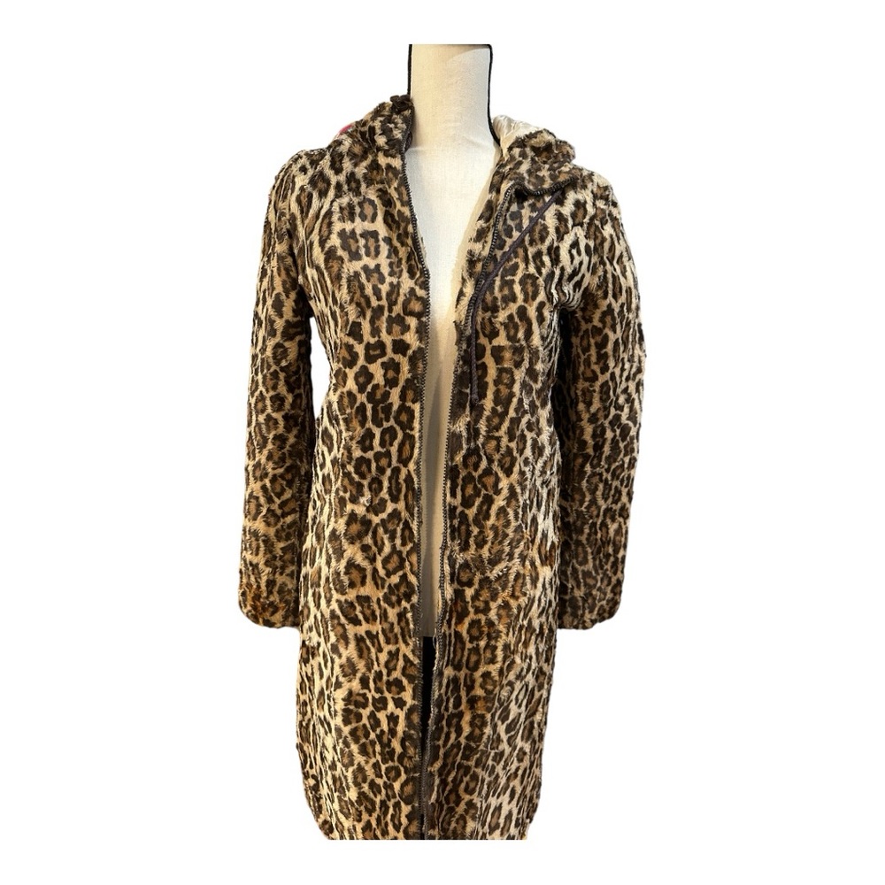 Pre Loved Vintage Rebecca Taylor Cheetah Hooded Coat